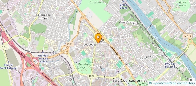 localisation de l'entreprise GREEN IMMO à EVRY-COURCOURONNES