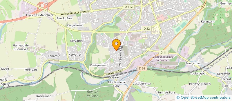 localisation de l'entreprise GREEN PAYSAGE à LANDIVISIAU