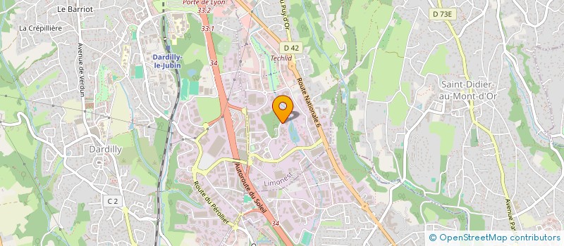 localisation de l'entreprise GREEN TEK à CHASSIEU