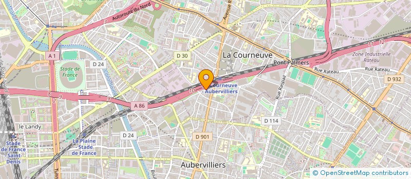 localisation de l'entreprise GREEN TRANSP à LA COURNEUVE