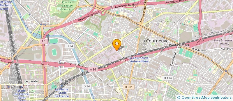 localisation de l'entreprise GREENHOME à LA COURNEUVE
