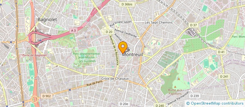 localisation de l'entreprise GREENPUB à MONTREUIL