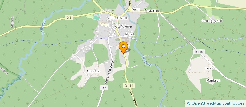 localisation de l'entreprise GREGE à VILLANDRAUT