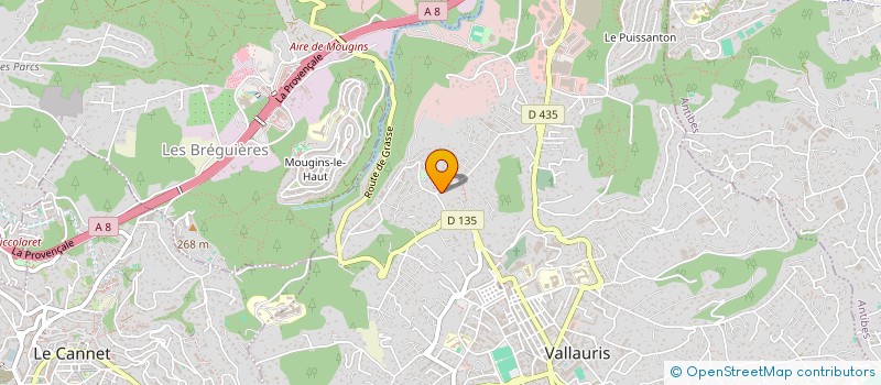 localisation de l'entreprise GREGO à VALLAURIS