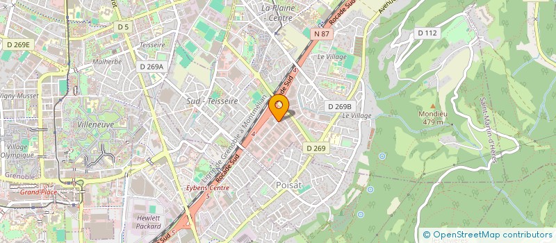 localisation de l'entreprise GRENOBLE CROISSANTS DIFFUSION à SAINT-MARTIN-D'HERES