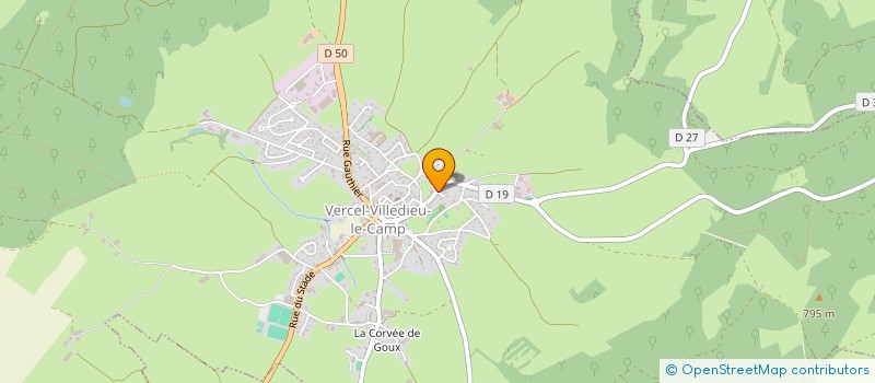 localisation de l'entreprise GRILLON SERVICE ELEVAGE 2000 à VERCEL-VILLEDIEU-LE-CAMP