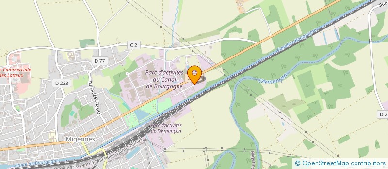 localisation de l'entreprise GRILLOT-CHAUDRONNERIE-MECANO-SOUDURE-OXY  MIGENNES