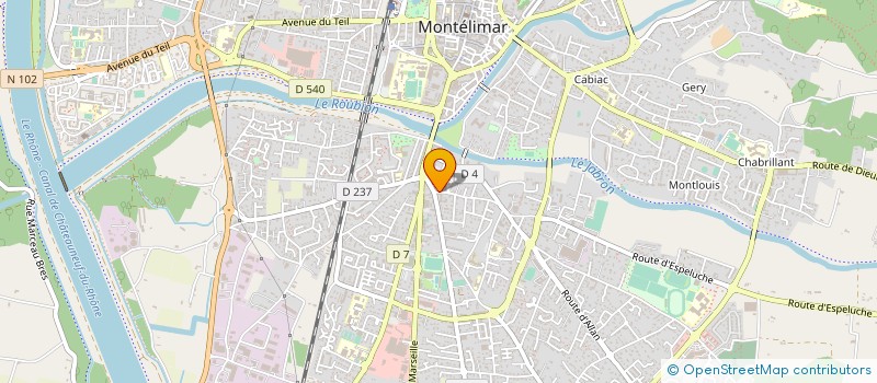 localisation de l'entreprise GRIMARD TELEMATIQUE à MONTELIMAR