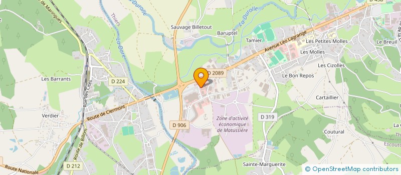 localisation de l'entreprise GRISSOLANGE ET COMPAGNIE à THIERS