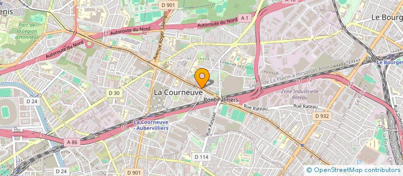 localisation de l'entreprise GRO à LA COURNEUVE