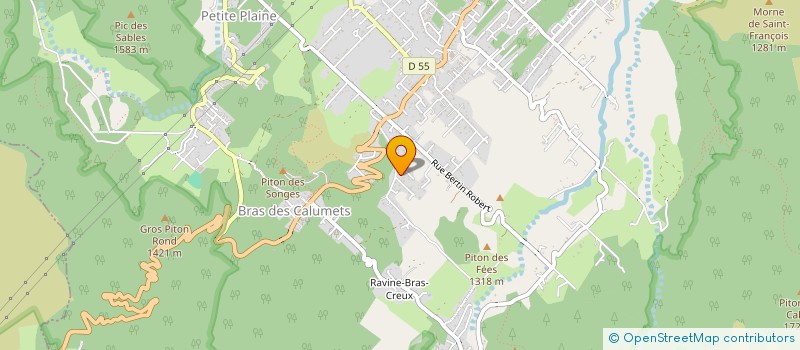 localisation de l'entreprise GRONDIN TERRASSEMENT ET CONSTRUCTION à LA PLAINE-DES-PALMISTES
