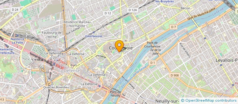 localisation de l'entreprise GROS OEUVRE MACONNERIE RENOVATION INTERIEURE EXTERIEURE à COURBEVOIE