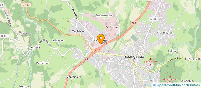 localisation de l'entreprise GROUMESSONNE 2  YSSINGEAUX