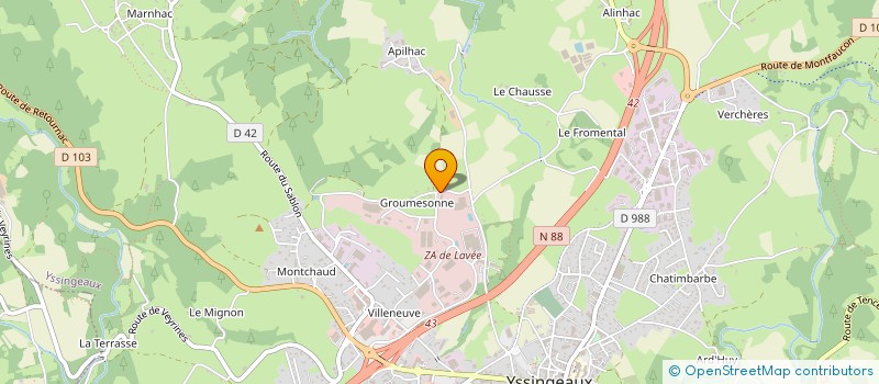 localisation de l'entreprise GROUMESSONNE  YSSINGEAUX