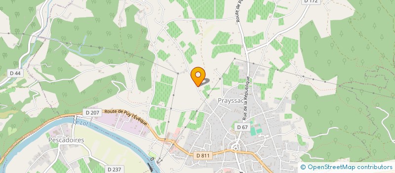 localisation de l'entreprise GROUP. EMPL LA HAUTE METAIRIE  PRAYSSAC