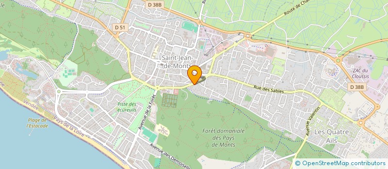 localisation de l'entreprise GROUPE ACCUEIL MIGRANTS VENDEE - GAM VENDEE à SAINT-JEAN-DE-MONTS
