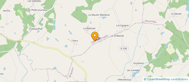 localisation de l'entreprise GROUPE AGRICOLE D'EXPLOITATION EN COMMUN LE MAHIVET à SAINT-CHRISTOPHE