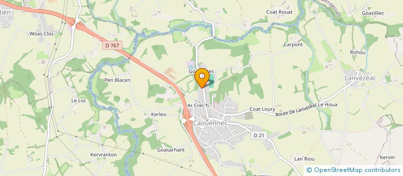 localisation de l'entreprise GROUPE ARMOR FORMATION  CAOUENNEC-LANVEZEAC