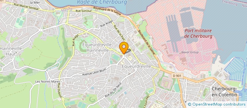 localisation de l'entreprise GROUPE D'ALIMENTATION FAMILIALE  CHERBOURG-EN-COTENTIN