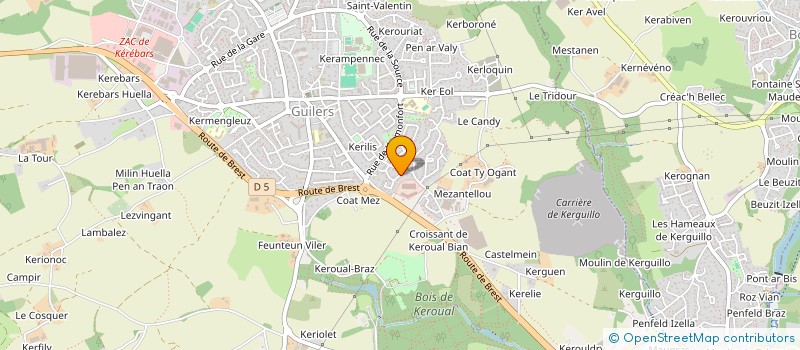 localisation de l'entreprise GROUPE D'ETUDES ET DE RECHERCHES DES FORTIFICATIONS DE L'ATLANTIQUE ET DES UNITES SUR LE TERRAIN - 29  GUILERS