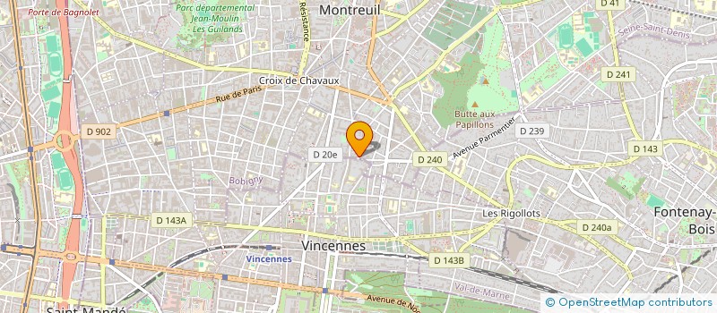 localisation de l'entreprise GROUPE D'ETUDES SUR LES MILIEUX URBAINS ET LES SOCIALISATIONS JUVENILES  MONTREUIL