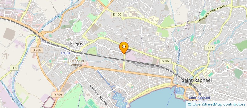 localisation de l'entreprise GROUPE DE RECHERCHE ET D'ACTION POUR LA PREVENTION L'EDUCATION SPECIALISEE ET L'ACCUEIL à FREJUS