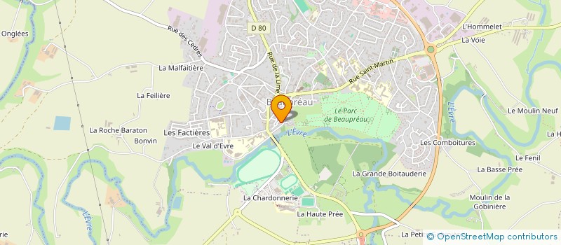 localisation de l'entreprise GROUPE DE RECHERCHE ET D'ARCHIVAGE EN HISTOIRE LOCALE DE BEAUPREAU  BEAUPREAU-EN-MAUGES