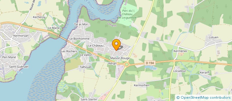 localisation de l'entreprise GROUPE DE RECHERCHES ARCHEOLOGIQUES SUBAQUATIQUES DE LORIENT  KERVIGNAC