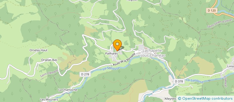 localisation de l'entreprise GROUPE FORESTIER COSTE-SARRAS à LACHAPELLE-SOUS-CHANEAC