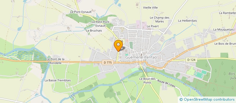 localisation de l'entreprise GROUPE G3VET - SELARL DE VETERINAIRES à GUEMENE-PENFAO