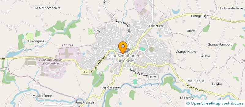 localisation de l'entreprise GROUPE HISTOIRE ET PATRIMOINE DE SAINT-SYMPHORIEN-SUR-COISE  SAINT-SYMPHORIEN-SUR-COISE