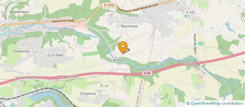 localisation de l'entreprise GROUPE JDE  SAINT-CLAIR-DE-LA-TOUR