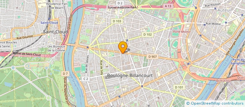 localisation de l'entreprise GROUPE L.E.T.  BOULOGNE-BILLANCOURT