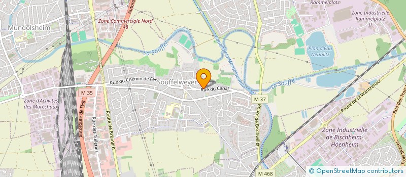 localisation de l'entreprise GROUPE M&M  SOUFFELWEYERSHEIM