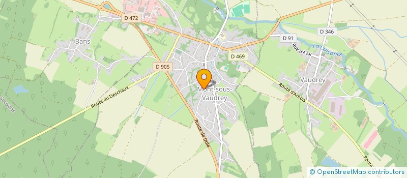 localisation de l'entreprise GROUPE MEDICAL DU MALVERNOIS DES DOCTEURS MAYAUX ET ETIENNE SOCIETE CIVILE DE MOYENS A CAPITAL ET PERSONNEL VARIABLES. à MONT-SOUS-VAUDREY