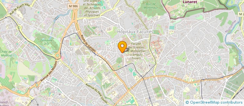 localisation de l'entreprise GROUPE NATURALISTE DE L'UNIVERSITE DE MONTPELLIER : GNAUM à MONTPELLIER