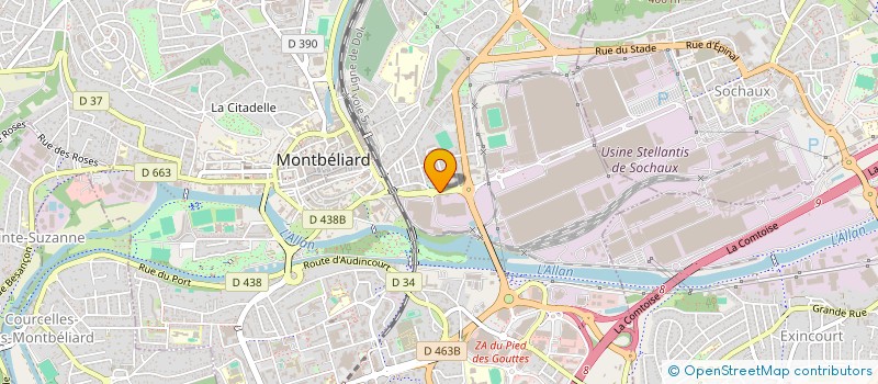 localisation de l'entreprise GROUPE NEDEY AUTOMOBILES GNA à MONTBELIARD