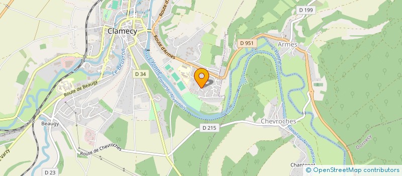 localisation de l'entreprise GROUPE POUR LA RENAISSANCE DES ESPECES FRUITIERES OUBLIEES DE LA NIEVRE à CLAMECY