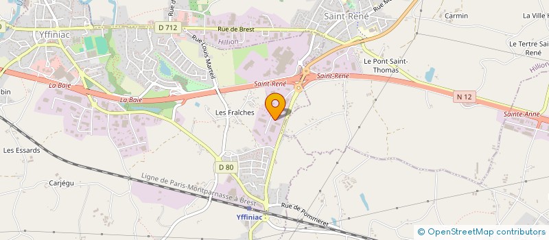 localisation de l'entreprise GROUPE SAINTILLAN  YFFINIAC