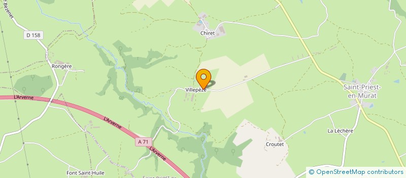 localisation de l'entreprise GROUPEMENT AGRICOLE D EXPLOITATION EN COMMUN AGREE CLUZEL  SAINT-PRIEST-EN-MURAT