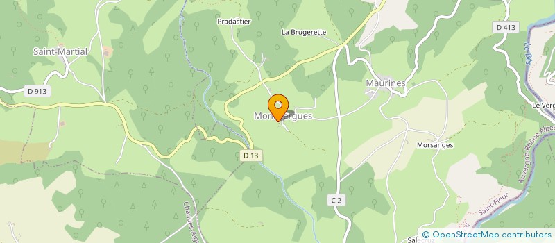 localisation de l'entreprise GROUPEMENT AGRICOLE D'EXPLOITATION EN COMMUN AGREE DE LA COTE à SAINT-URCIZE