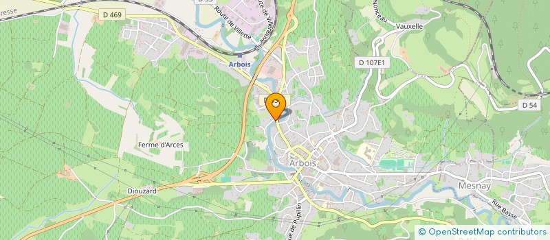 localisation de l'entreprise GROUPEMENT AGRICOLE D'EXPLOITATION EN COMMUN AGREE DE LA CROIX BLANCHE  ARBOIS