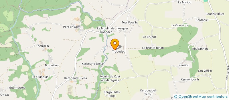localisation de l'entreprise GROUPEMENT AGRICOLE D'EXPLOITATION EN COMMUN AGREE DE ROSCARADEC à BOURBRIAC