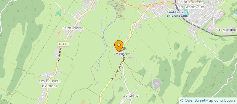 localisation de l'entreprise GROUPEMENT AGRICOLE D'EXPLOITATION EN COMMUN AGREE DES PONCETS à SAINT-LAURENT-EN-GRANDVAUX