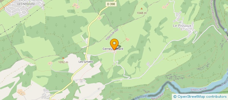 localisation de l'entreprise GROUPEMENT AGRICOLE D'EXPLOITATION EN COMMUN AGREE DES VACHES ET DES BIQUETTES  VILLERS-LE-LAC