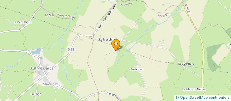 localisation de l'entreprise GROUPEMENT AGRICOLE D'EXPLOITATION EN COMMUN AGREE DU PETIT BOURG  SOUVIGNY