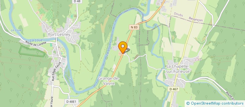 localisation de l'entreprise GROUPEMENT AGRICOLE D'EXPLOITATION EN COMMUN AGREE DU VAL DE FURIEUSE à GRANGE-DE-VAIVRE