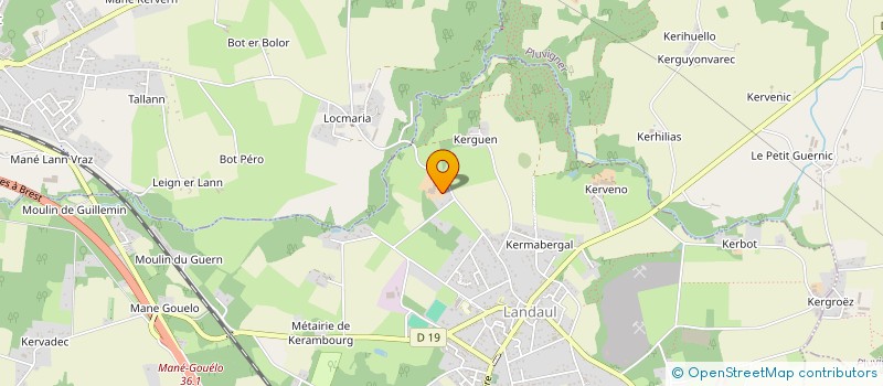 localisation de l'entreprise GROUPEMENT AGRICOLE D'EXPLOITATION EN COMMUN AGREE FLAVAL  LANDAUL