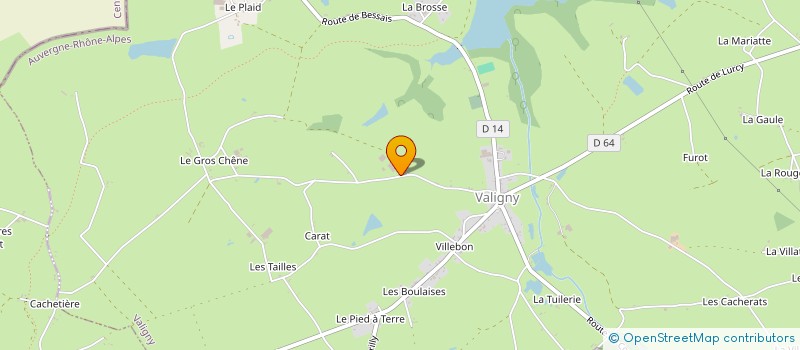 localisation de l'entreprise GROUPEMENT AGRICOLE D'EXPLOITATION EN COMMUN AGREE GAYET PERE ET FILS  VALIGNY