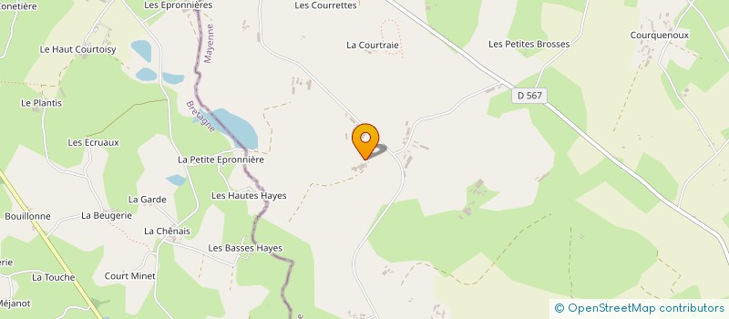 localisation de l'entreprise GROUPEMENT AGRICOLE D EXPLOITATION EN COMMUN AGREE LA BELLE ETOILE à SAINT-HILAIRE-DU-MAINE